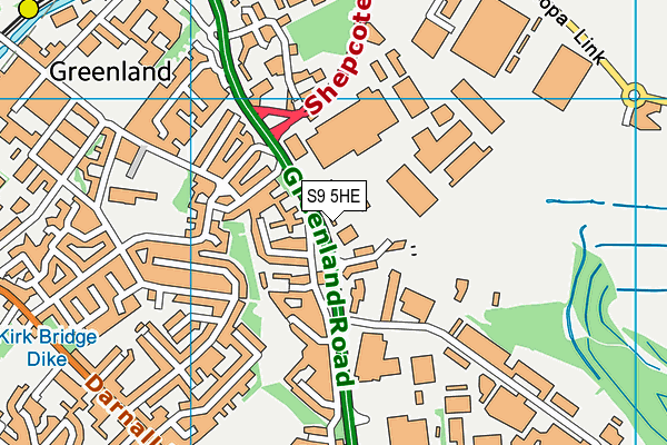 S9 5HE map - OS VectorMap District (Ordnance Survey)