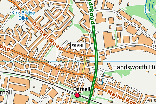 S9 5HL map - OS VectorMap District (Ordnance Survey)