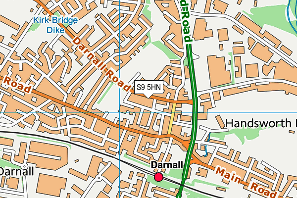 S9 5HN map - OS VectorMap District (Ordnance Survey)