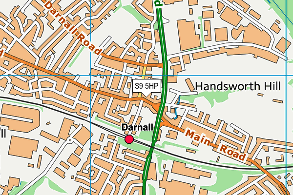 S9 5HP map - OS VectorMap District (Ordnance Survey)