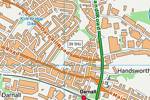 S9 5HU map - OS VectorMap District (Ordnance Survey)