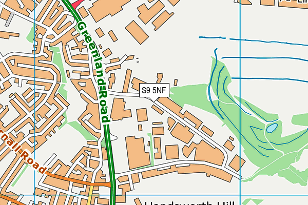 S9 5NF map - OS VectorMap District (Ordnance Survey)