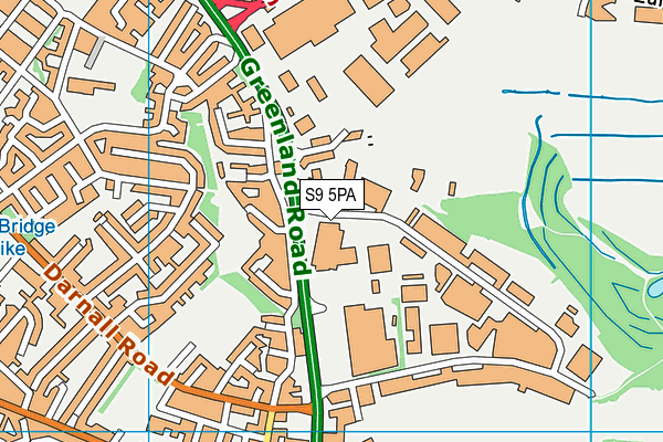 S9 5PA map - OS VectorMap District (Ordnance Survey)