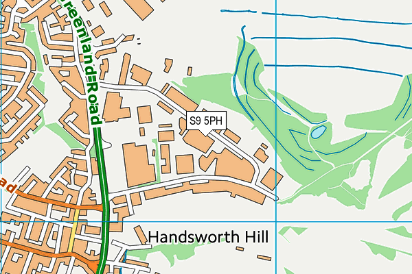 S9 5PH map - OS VectorMap District (Ordnance Survey)