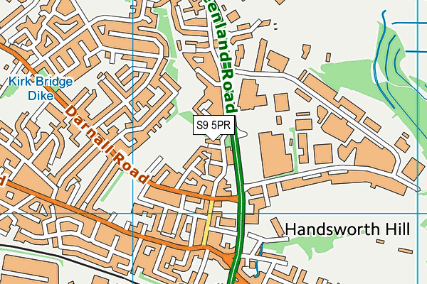 S9 5PR map - OS VectorMap District (Ordnance Survey)