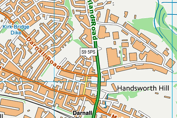 S9 5PS map - OS VectorMap District (Ordnance Survey)