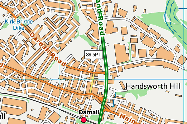 S9 5PT map - OS VectorMap District (Ordnance Survey)