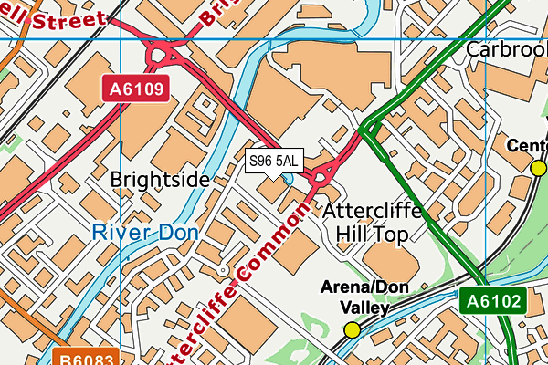 S96 5AL map - OS VectorMap District (Ordnance Survey)