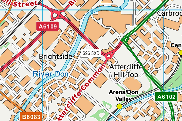 S96 5XD map - OS VectorMap District (Ordnance Survey)