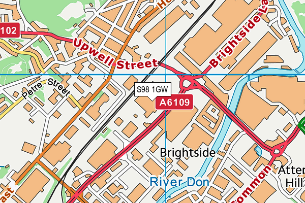 S98 1GW map - OS VectorMap District (Ordnance Survey)
