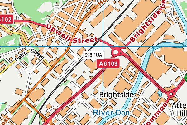 S98 1UA map - OS VectorMap District (Ordnance Survey)