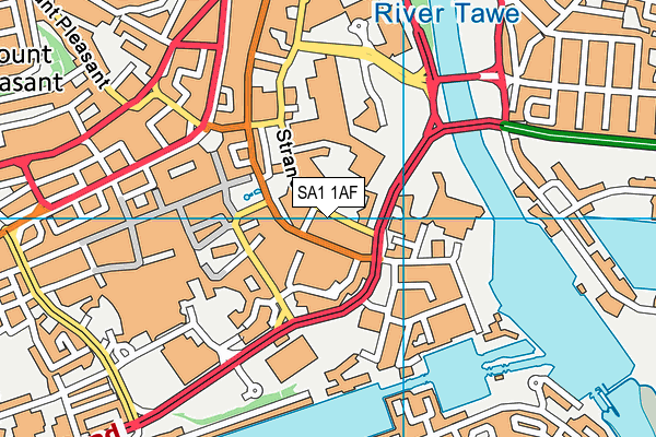 SA1 1AF map - OS VectorMap District (Ordnance Survey)