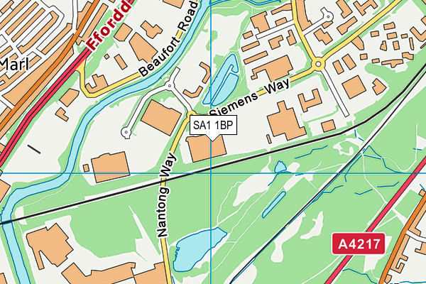 SA1 1BP map - OS VectorMap District (Ordnance Survey)