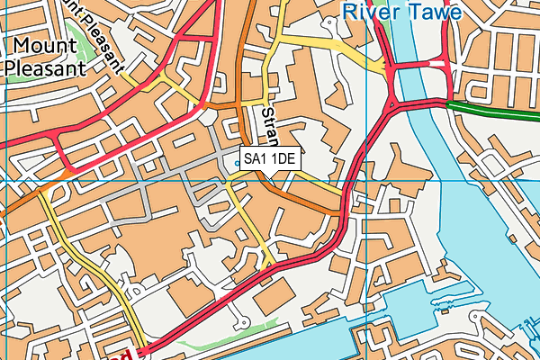 SA1 1DE map - OS VectorMap District (Ordnance Survey)