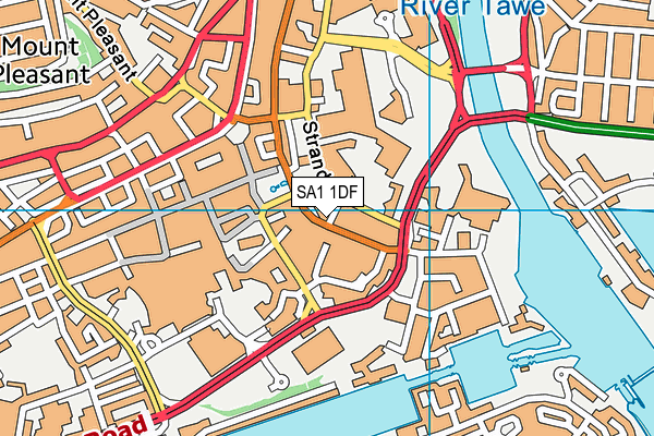 SA1 1DF map - OS VectorMap District (Ordnance Survey)