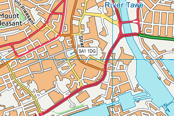 SA1 1DG map - OS VectorMap District (Ordnance Survey)