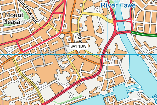 SA1 1DW map - OS VectorMap District (Ordnance Survey)