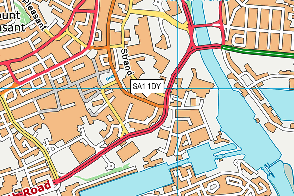 SA1 1DY map - OS VectorMap District (Ordnance Survey)