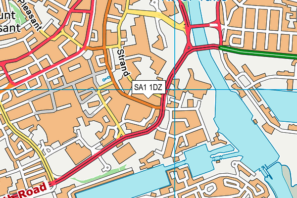 SA1 1DZ map - OS VectorMap District (Ordnance Survey)