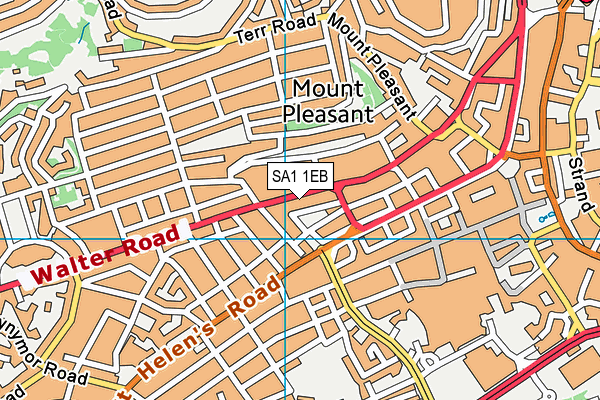 SA1 1EB map - OS VectorMap District (Ordnance Survey)