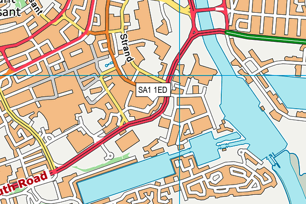 SA1 1ED map - OS VectorMap District (Ordnance Survey)
