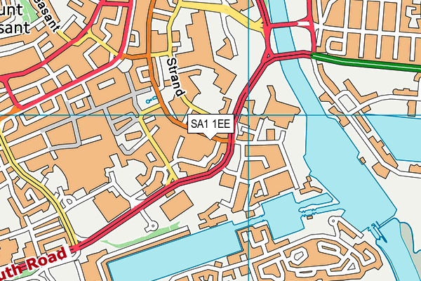 SA1 1EE map - OS VectorMap District (Ordnance Survey)