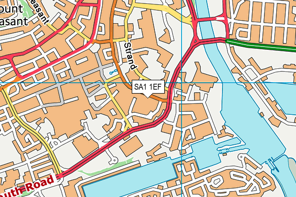 SA1 1EF map - OS VectorMap District (Ordnance Survey)