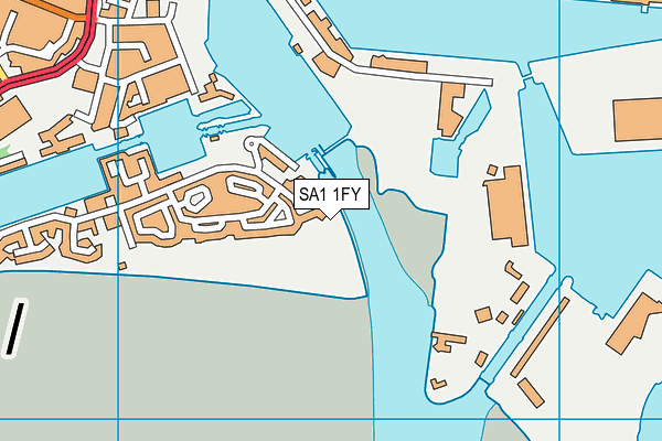 SA1 1FY map - OS VectorMap District (Ordnance Survey)