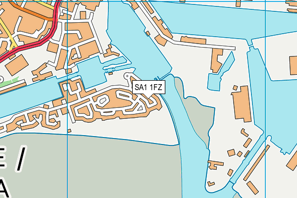 SA1 1FZ map - OS VectorMap District (Ordnance Survey)