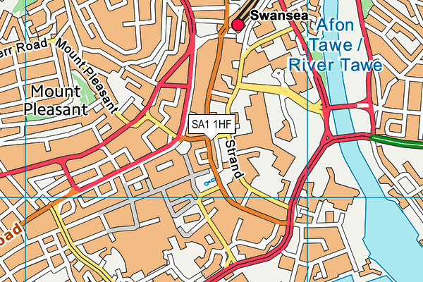 SA1 1HF map - OS VectorMap District (Ordnance Survey)