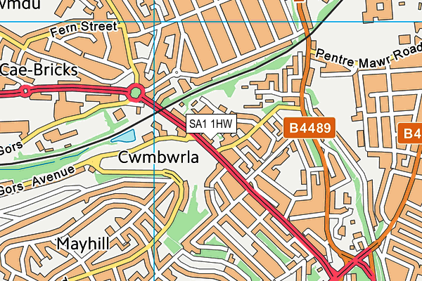 SA1 1HW map - OS VectorMap District (Ordnance Survey)