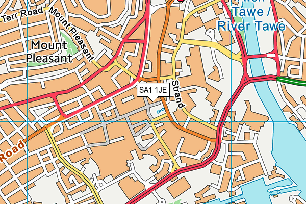 SA1 1JE map - OS VectorMap District (Ordnance Survey)