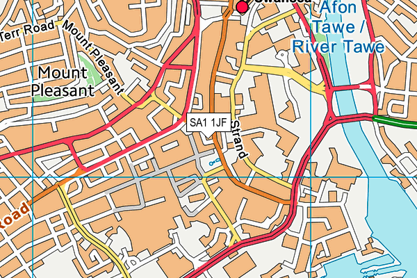 SA1 1JF map - OS VectorMap District (Ordnance Survey)