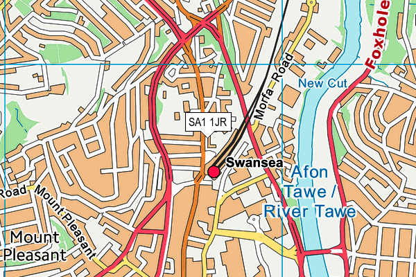 SA1 1JR map - OS VectorMap District (Ordnance Survey)