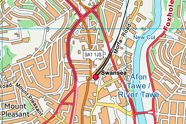 SA1 1JS map - OS VectorMap District (Ordnance Survey)