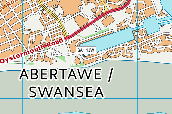 SA1 1JW map - OS VectorMap District (Ordnance Survey)