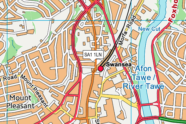 SA1 1LN map - OS VectorMap District (Ordnance Survey)