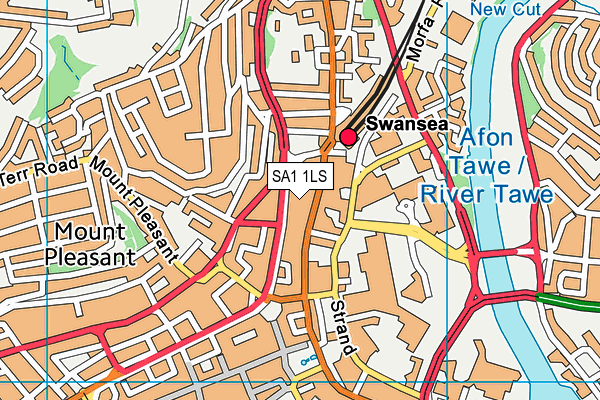 SA1 1LS map - OS VectorMap District (Ordnance Survey)