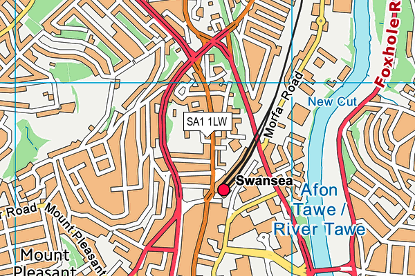 SA1 1LW map - OS VectorMap District (Ordnance Survey)