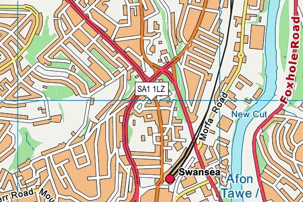 SA1 1LZ map - OS VectorMap District (Ordnance Survey)