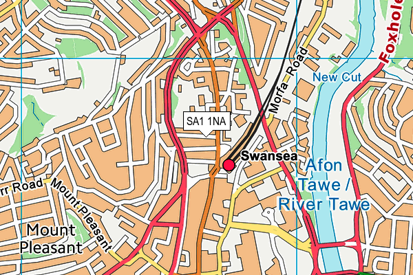 SA1 1NA map - OS VectorMap District (Ordnance Survey)