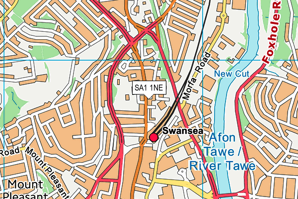 SA1 1NE map - OS VectorMap District (Ordnance Survey)