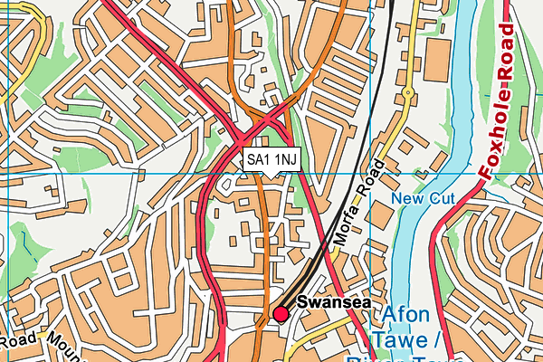 SA1 1NJ map - OS VectorMap District (Ordnance Survey)