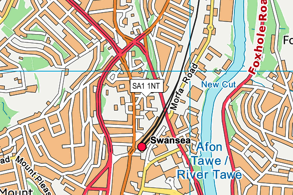 SA1 1NT map - OS VectorMap District (Ordnance Survey)