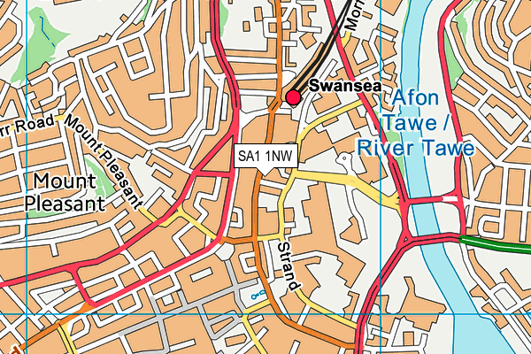 SA1 1NW map - OS VectorMap District (Ordnance Survey)