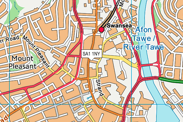 SA1 1NY map - OS VectorMap District (Ordnance Survey)