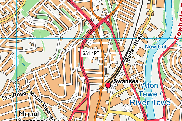 SA1 1PT map - OS VectorMap District (Ordnance Survey)