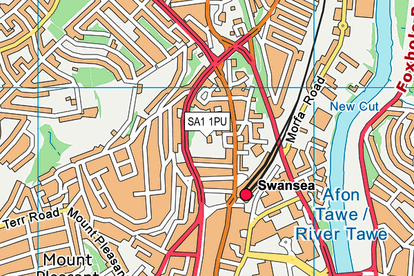 SA1 1PU map - OS VectorMap District (Ordnance Survey)