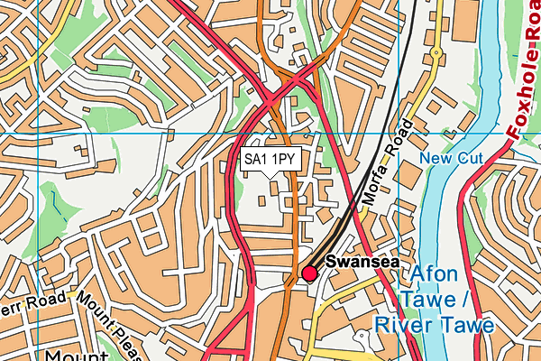 SA1 1PY map - OS VectorMap District (Ordnance Survey)