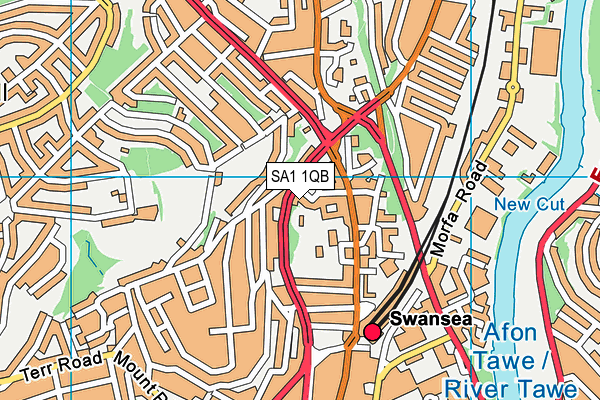 SA1 1QB map - OS VectorMap District (Ordnance Survey)